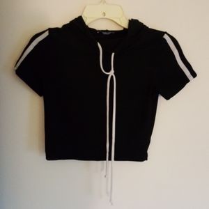 Crop Top with athletic white stripe